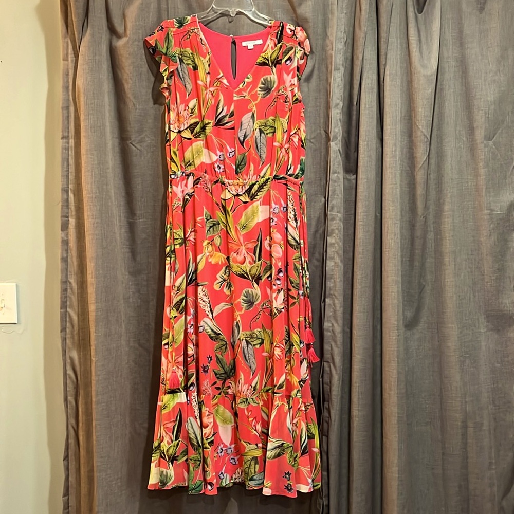💙 Chico’s Chiffon Floral Print Maxi Dress Size 1 (8)